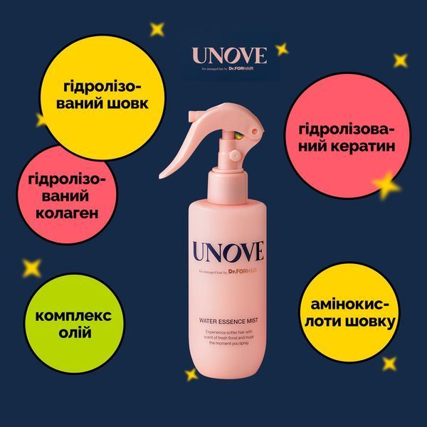 Незмивний міст-есенція для пошкодженого волосся UNOVE Water Essence Mist unove004 фото